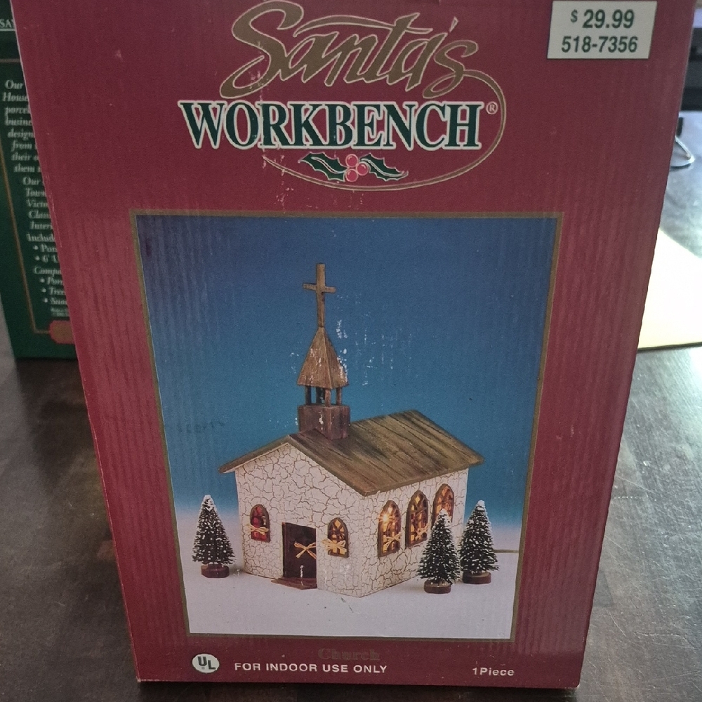 Santa's Workbench Christmas Chapel Decor